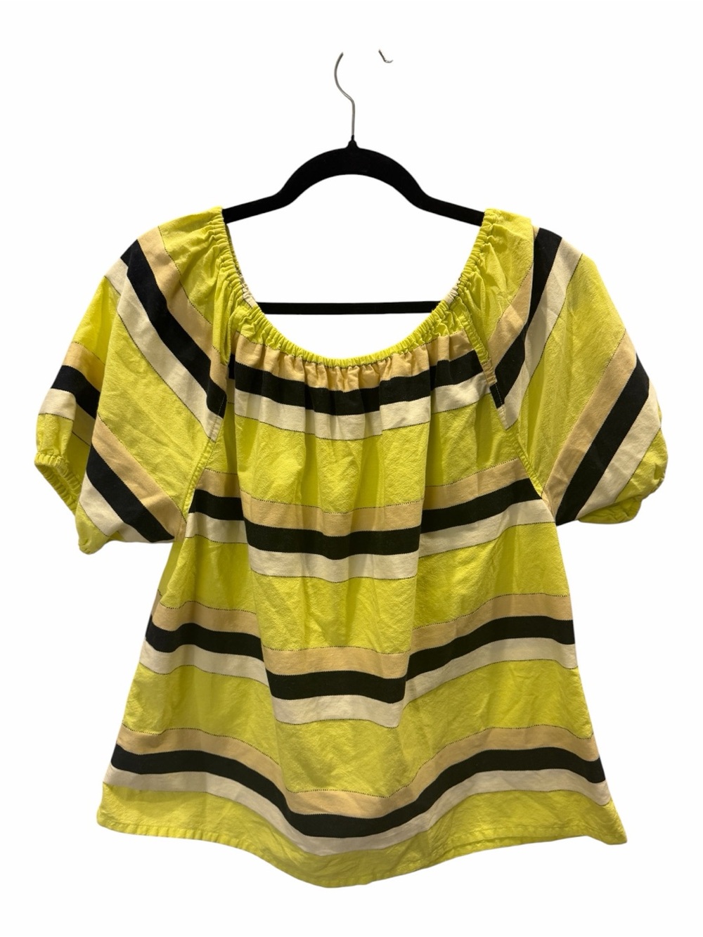 ace & jig yellow black and white short sleeve blouse size M